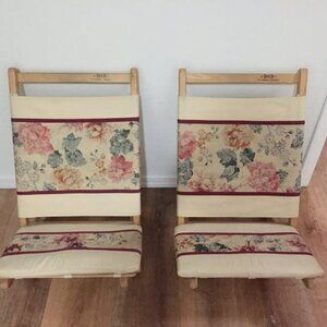 2 Vintage Byer of Maine Lounger Beach Chairs Canvas & Wood Foldable Camping